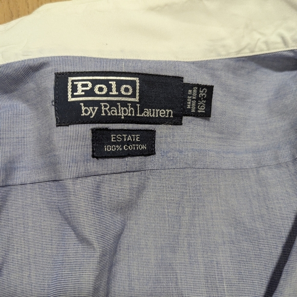 Ralph Lauren Shirt Mens 16 1/2 - 35 Blue Plaid Estate Button Up Long Sleeve - Picture 6 of 10